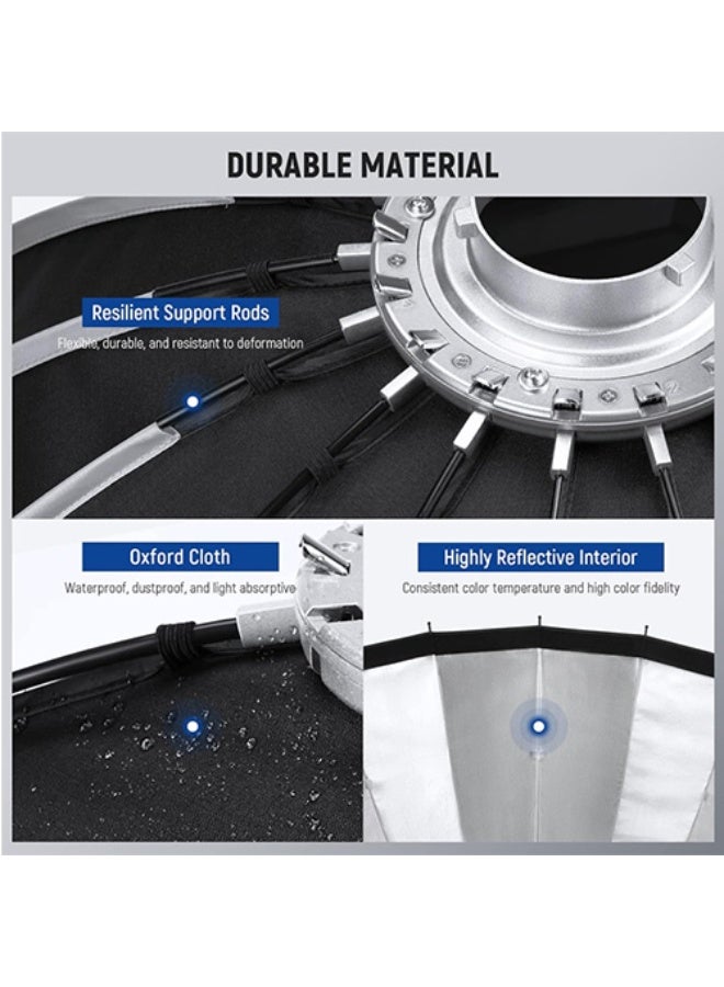 برو ميج سوفت بوكس بروميج PM USG59 مقاس 150 سم قابل للطي السريع مع شبكة تركيب بوينز لتصوير الاستوديو والفيديو - Image 4